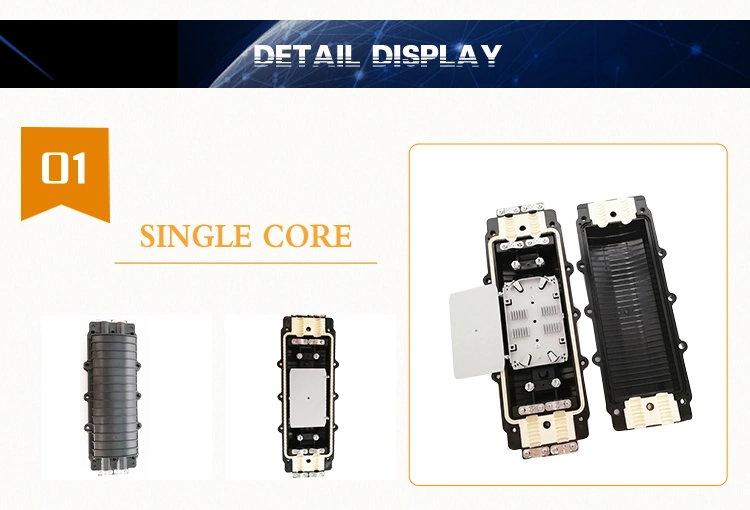 FTTX Communication Underground 2 in 2 out Inline Fiber Optic Distribution Cable Splice Joint Closure