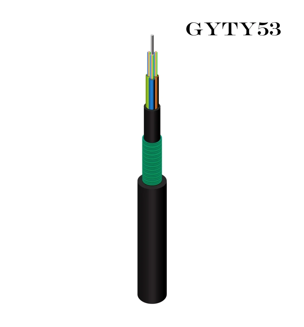 High Quality Direct Burial Fiber Optic Cable Armoured Cable GYTY53 Outdoor Fiber Optic Cable